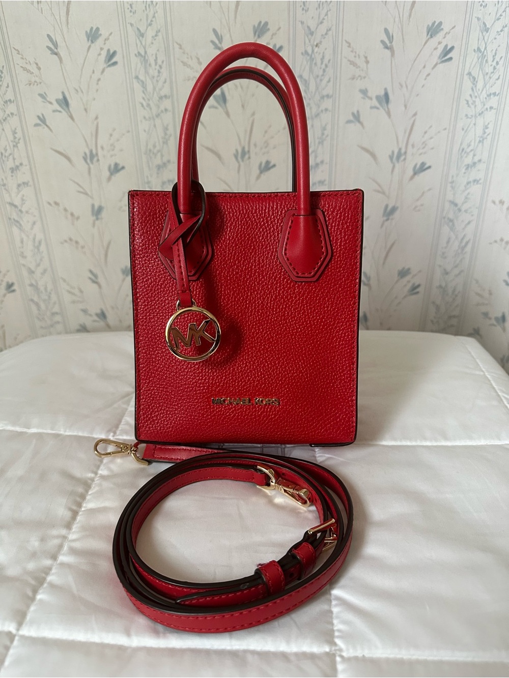 Michael Kors Red Leather Mini Tote